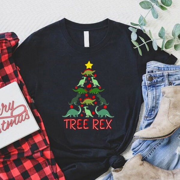 Pull De Noël Drôle T-Rex Dino - Sweatshirt Tree Rex Christmas - Pour Femmes, Hommes Et Enfants - 4