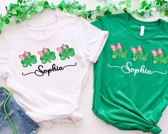 Personalized Name Shamrock Shirt,Girls St Patricks Day Shirt,Custom St Patrick's Day,Lucky Shamrock Shirt,St Patty's Day Shirt,Irish Shirt