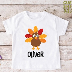 Boys Thanksgiving Outfit, Customized Thanksgiving Shirt, Boys Fall Shirt, Personalized Gift, Little Turkey Shirt, Boys Toddler Outfit