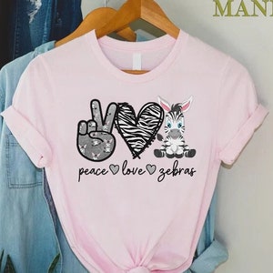 Peace Love Zebras Shirt, Zebra Ribbon Shirt, Rare Disease Shirt,Rare Disease Day Shirt, Chronic Illness Tee, Zebra Awareness Shirt For Women
