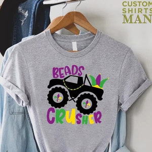 Beads Crusher Shirt,Mardi Gras Boys Shirt, Monster Truck Shirt, Beads Shirt, Mardi Gras Carnival Outfit, Parade Shirt, Boys Mardi Gras Gift