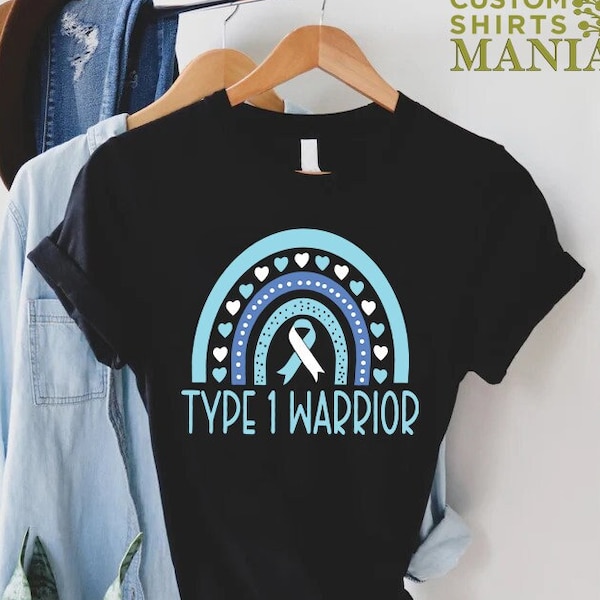 Type 1 Diabetes Tshirt, Type 1 Diabetes Gift, Diabetes Tshirt, Diabetes Warrior Gift, Diabetes Awareness, Rainbow Diabetes Shirt For Women