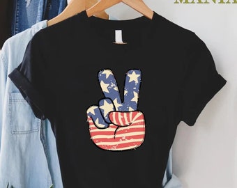 Mister Tee T-Shirt Donna Peace Sign – Maglietta Casual Con Stampa Elegante, Girocollo, Cotone