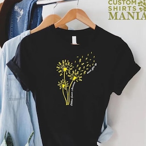 Childhood Cancer Awareness Dandelion Tshirt, Gold Ribbon Shirt, Cancer Supporting, Kids Cancer Gift, Child Cancer Shirt, Childhood Fighter