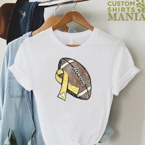Childhood Cancer Football T-Shirt, Childhood Cancer Awareness Shirt, Kids Cancer Gift, Child Cancer Shirt, Child Cancer Support Shirt