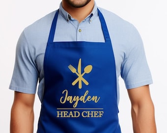 Custom Head Chef Name Apron,Personalized Apron Gift For Women and Men,Custom Gift for Chef,Apron With Pockets,Kitchen Apron,Cooking Apron