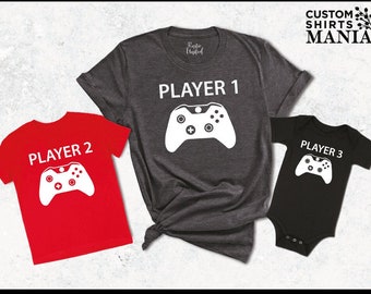 Player 1 Player 2 Player 3 Tshirt, Gamer Dad Son Shirts, Fathers Day Gift, Matching Video Game Shirt, Video Game Father Tee, Gaming Shirt