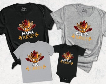 Custom Thanksgiving Family Shirt, Personalized Turkey Shirt, Little Turkey Shirt, Mama Turkey Shirt, Thanksgiving Dinner Outfit