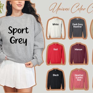 an image of a woman wearing a sport grey sweatshirt