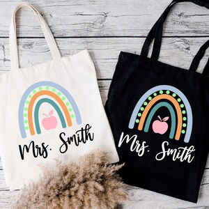 Customizable Teacher Tote Bag, Teacher Appreciation Gift, Personalized Teacher Tote Bag, Teacher Name Gift, Thank You Gift For Teacher