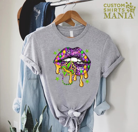 Mardi Gras Flag - Celebration Lips Fleur De Lis Gift Women T-Shirt Mardi Gras Flag - Celebration Lips Fleur De Lis Gift Women T-Shirt