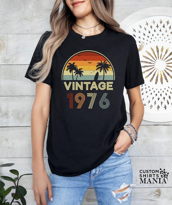 Vintage 1976 Sunset Themed Birthday Shirt, 50th Birthday Shirt, 1976 Vintage Shirt, Born In 1976 Shirt,Fiftieth Tee,Unique 50th Gifts Shirts