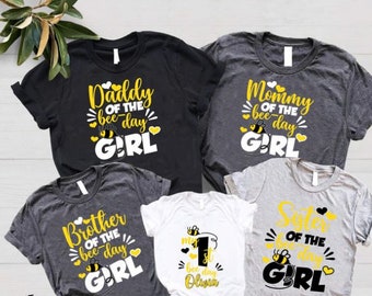 Bee First Birthday Shirts, 1st Bee Day Girl Family Matching Shirts, 1st Birthday Girl Outfit,Bee Birthday,Family Matching Birthday Bee Shirt