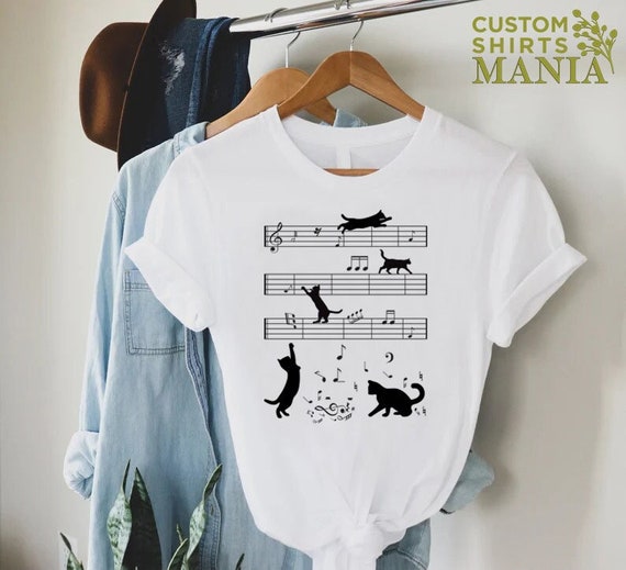 Music Notes Cat Funny T-Shirt Gift For Cat Lovers Music Notes Cat Funny T-Shirt Gift For Cat Lovers