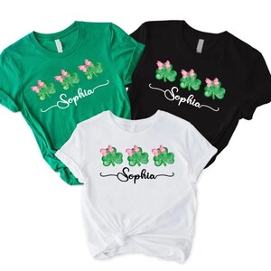 Personalized Name Shamrock Shirt,Girls St Patricks Day Shirt,Custom St Patrick's Day,Lucky Shamrock Shirt,St Patty's Day Shirt,Irish Shirt image 2