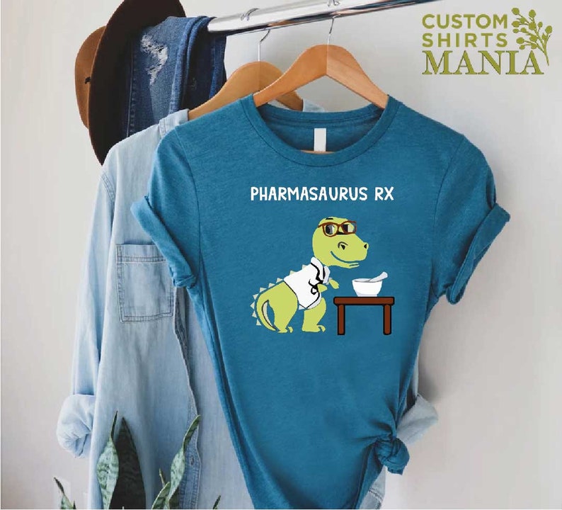 Funny Pharmacist Shirt,Gift For Pharmacist,Pharmasaurus RX Shirt,T-rex Shirt,Pharmacy School Gift,Pharmacy Technician Shirt,Pharmacy Student image 6