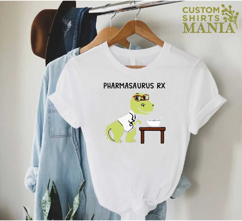 Funny Pharmacist Shirt,Gift For Pharmacist,Pharmasaurus RX Shirt,T-rex Shirt,Pharmacy School Gift,Pharmacy Technician Shirt,Pharmacy Student image 3