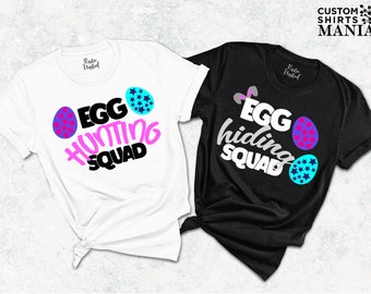 Egg Hunting Squad Easter Shirt Set for Family Friends Spring Celebration