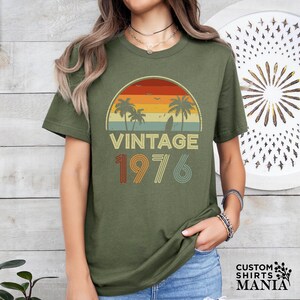 Vintage 1976 Sunset Themed Birthday Shirt, 50th Birthday Shirt, 1976 Vintage Shirt, Born In 1976 Shirt,Fiftieth Tee,Unique 50th Gifts Shirts image 5