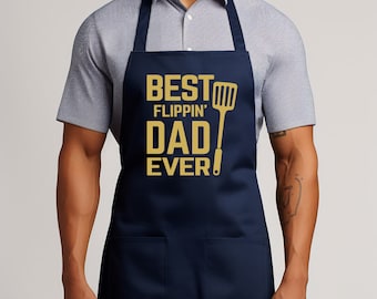 Best Flippin' Dad Ever Apron,Father's Day Gift,Best Flippin Dad Funny BBQ Apron,Cooking Apron,Funny Apron Gift for Dad,Barbeque Grill Apron