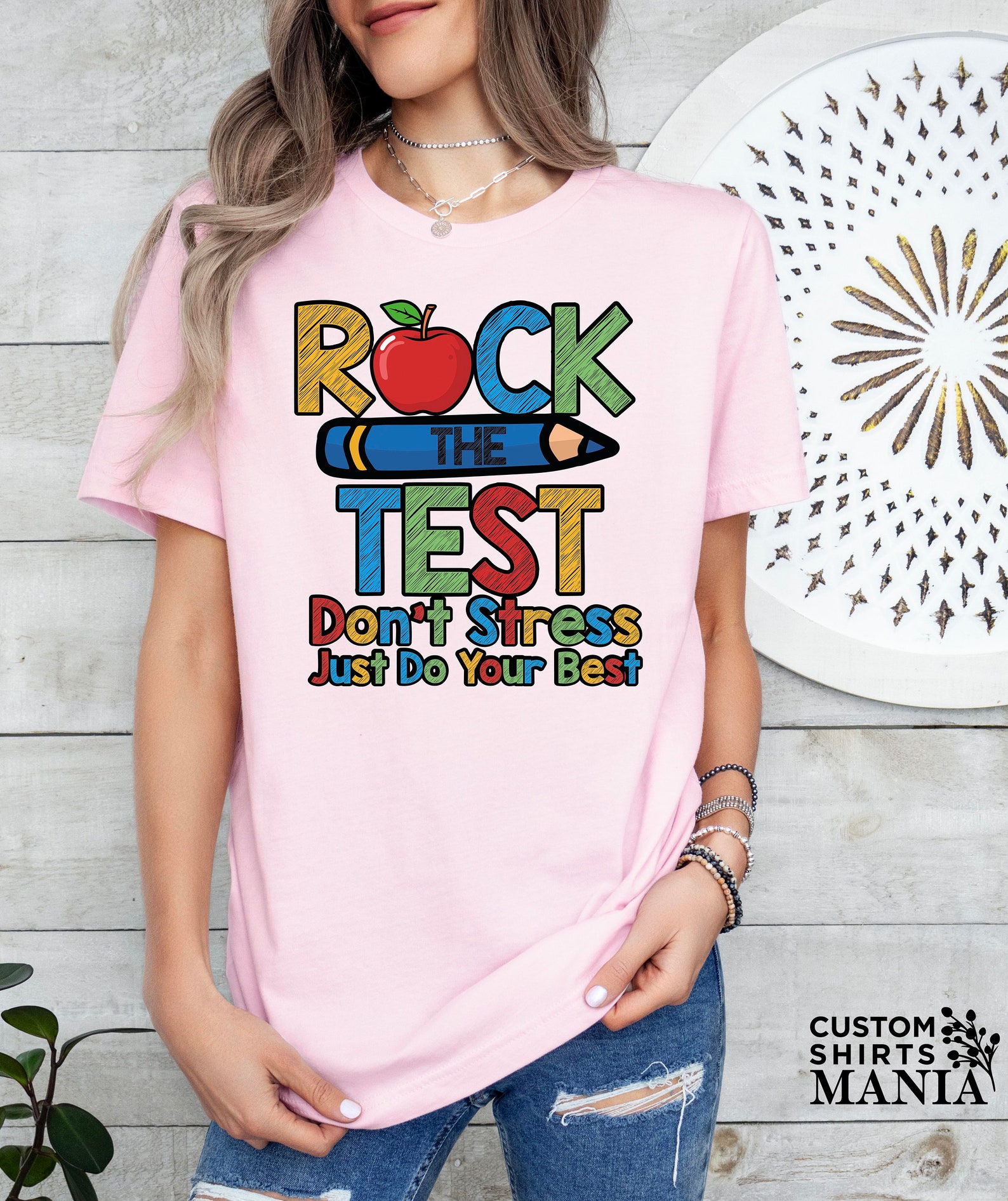 Rock the Test Shirt, Don't Stress Just Do Your Best, Testing Day Tshirt ...