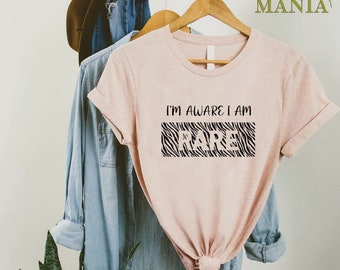 Rare Disease Awareness Shirt, I'm Aware I'm Rare Shirt, Rare Chronic Illness Shirt, Zebra Ribbon Rare Disease Gift,Rare Disease Day Tee Gift