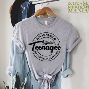 13th Birthday Shirt, 13th Birthday Gift, Official Teenager Shirt, Funny Birthday Gift, Birthday Party Shirt, Teen Birthday Gift, Teen Shirt image 8