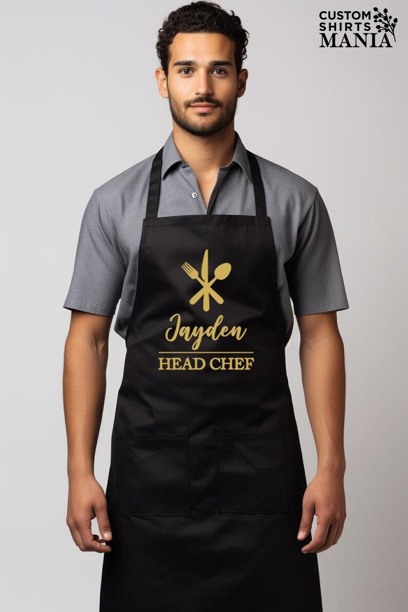 Written Aprons Personalized Logo Apron With Pockets,custom Text Logo Apron,custom Text ...