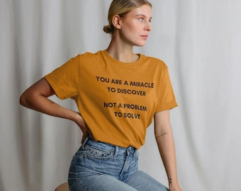 You Are A Miracle - Black Text Only - Sustainable Organic Cotton Women’s Relaxed Fit T-shirt 50/50