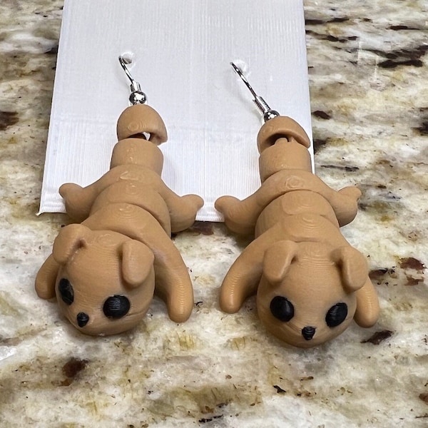 Charming 3D Printed Puppy Dog Earrings