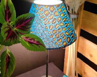 Conical lampshade in cotton fabric with African/wax pattern