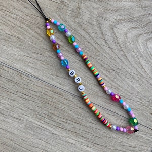 Personalised Phone charm | Beaded phone chain | Name phone strap | Multi coloured | Phone chain | Phone strap | Key Charm | Customised