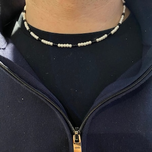 Mens Pearl necklace | Pearl jewellery trend | Mens gift | Pearl choker | Pearl necklace mens | Boyfriend necklace