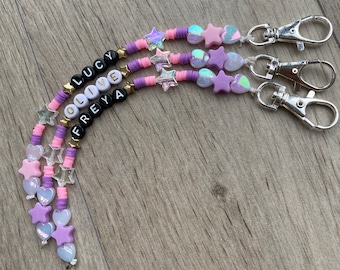 Personalised Name Tags | Book bag keyring | Children’s name, bag identification | Bag charm | Back to school