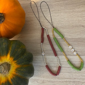 Personalised Phone Charm | Beaded phone chain | Y2K | Autumn design | Phone chain | Birthday gift | Name Phone Strap  | Autumn colours