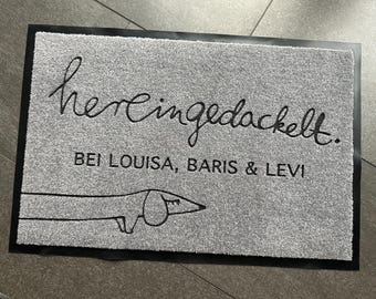 Grey doormat, 50x70 cm, custom doormat, entrance mat, personalized wedding or birthday gift, individual doormat