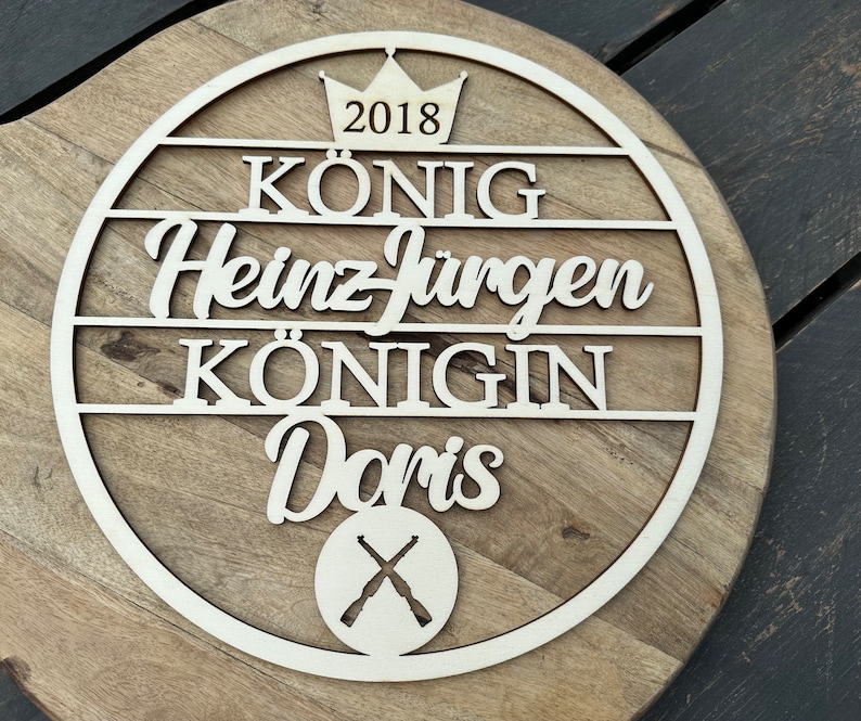 Hoop, Holzring , individueller Ring aus Holz, Schützenfest, Schützenkönig, König, Königin, Thron König & Königin