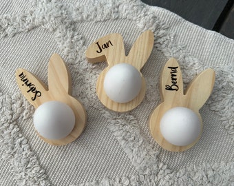 personalisierte Eierbecher, Eicherbecher Hase Holz, individuelle Eierbecher mit Gravur, Ostern, Ostergeschenk, Geburtstag