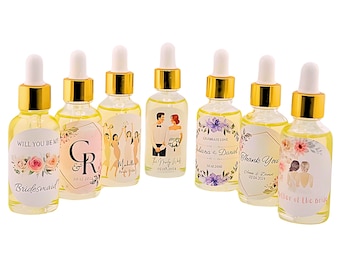 Personalized Aromatherapy Oil Favors: Custom Wedding & Bridal Shower Gifts