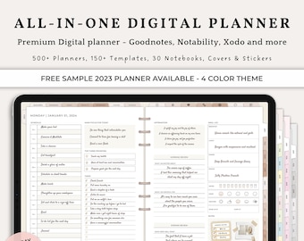 All in One Digital Planner 2025 | GoodNotes, iPad, Notability | Daily, Weekly, Monthly | 2025 + Undated | Premium iPad Digital Planner 2025