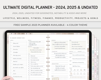 Planificador digital, Planificador Goodnotes, Planificador diario, Planificador semanal, Planificador iPad, Planificador Notability, Planificador digital 2025 con fecha y sin fecha