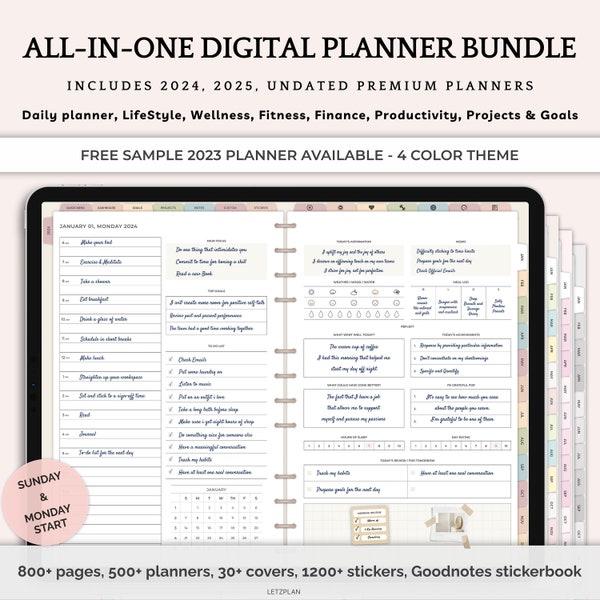 Digital Planner 2024 2025 Digital Planner Undated Digital Planner Goodnotes Planner Digital Planner iPad Planner Goodnotes