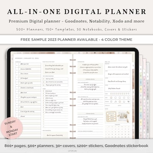 All in One Digital Planner 2025 | GoodNotes, iPad, Notability | Daily, Weekly, Monthly | 2025 + Undated | Premium iPad Digital Planner 2025