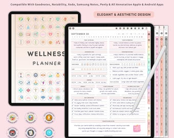 Hälsojournal | Digital självvårdsplanerare | Träningsspårare | Måltidsplanerare | Mindfulnessjournal | Mental hälsa | GoodNotes