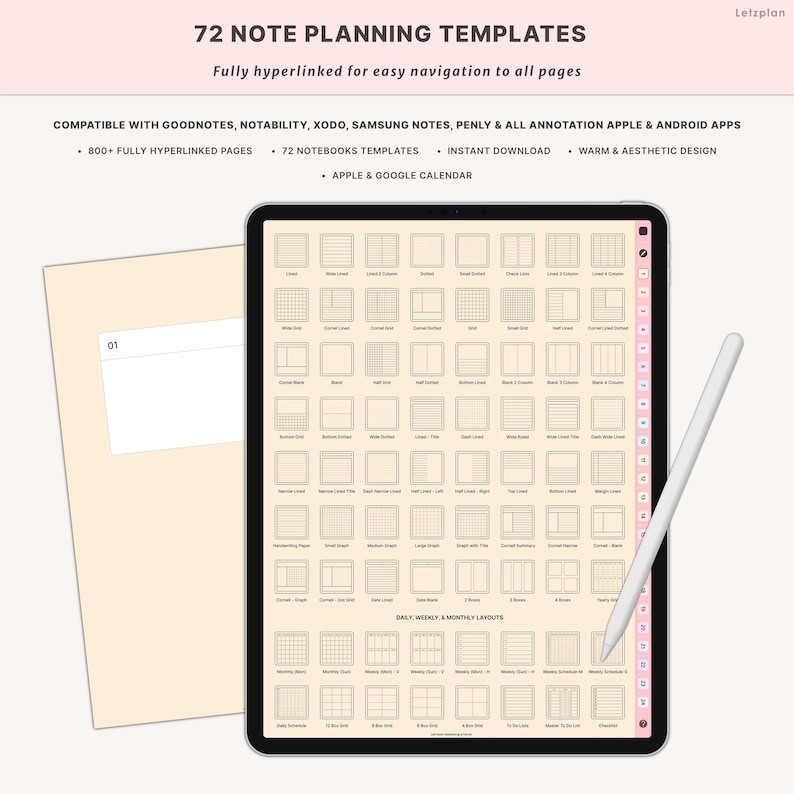 Minimalist Digital Notebook for iPad | Goodnotes, Notability, Student ...