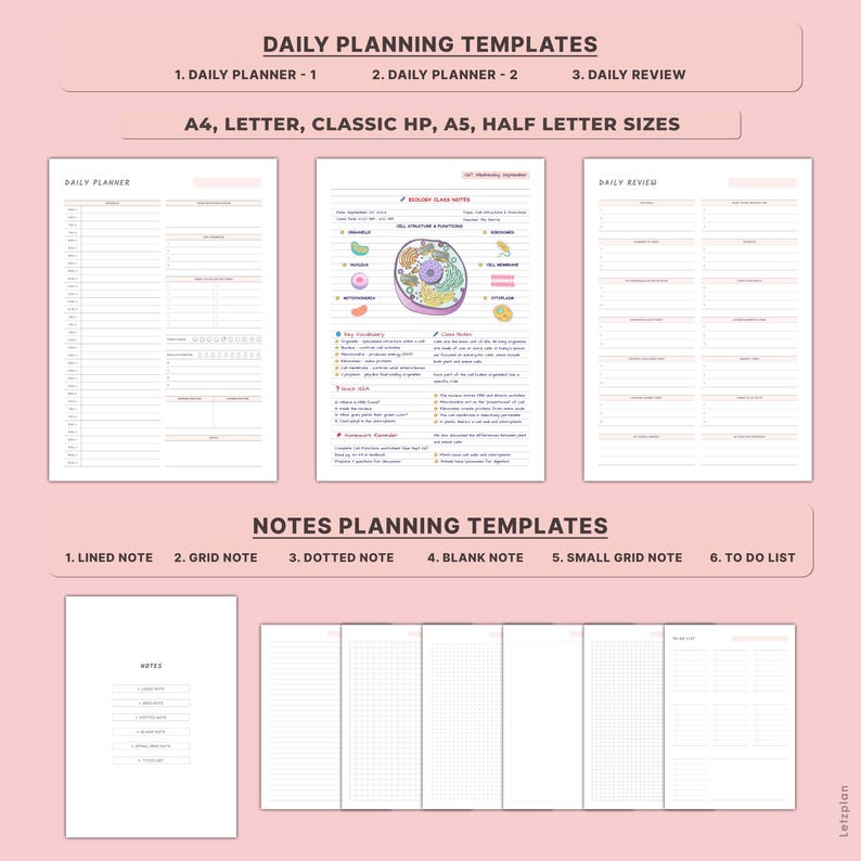 Printable Notebook Planner | Lined Dot Grid Graph Paper | Wide ...