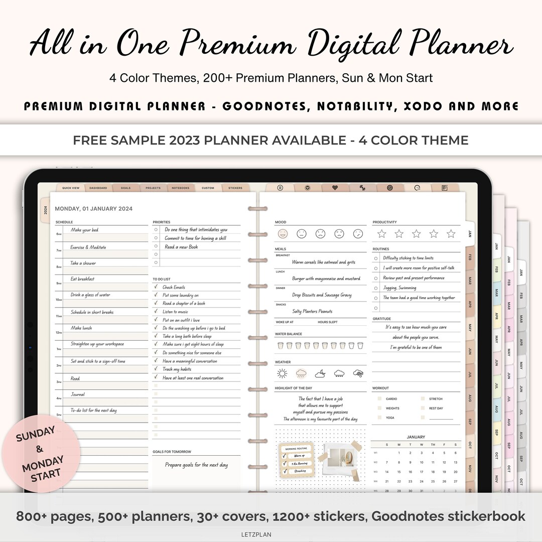 Digital Planner, Goodnotes Planner, Daily Planner, Weekly Planner, iPad ...