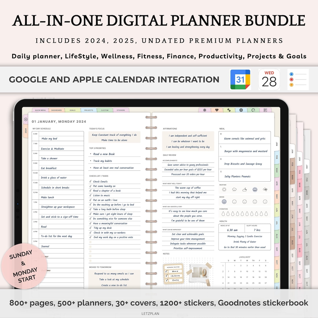 Digital Planner | Goodnotes, Ipad, Notability | Daily, Weekly, Monthly ...