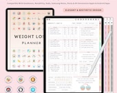 Digital Weight Loss Planner for iPad | Fitness & Meal Planner | GoodNotes Journal | Calorie Tracker | Workout Planner | Wellness Journal