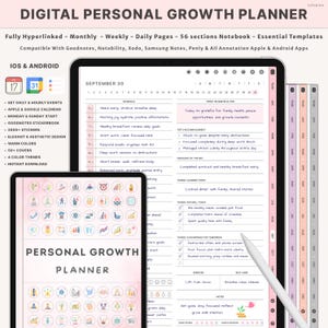 Digital Personal Growth Planner Self Development Journal | Mental Health Workbook | Mindfulness Manifestation Guide | Mindset & Wellness PDF